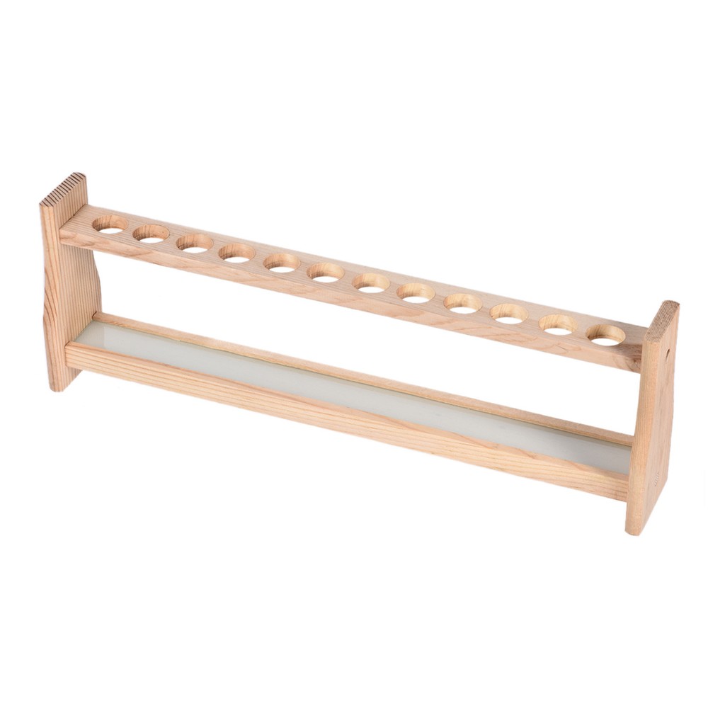 Wooden Test Tube Rack Holder for 25ml Lab Test Tube(Wood Color, 12-Sockets)