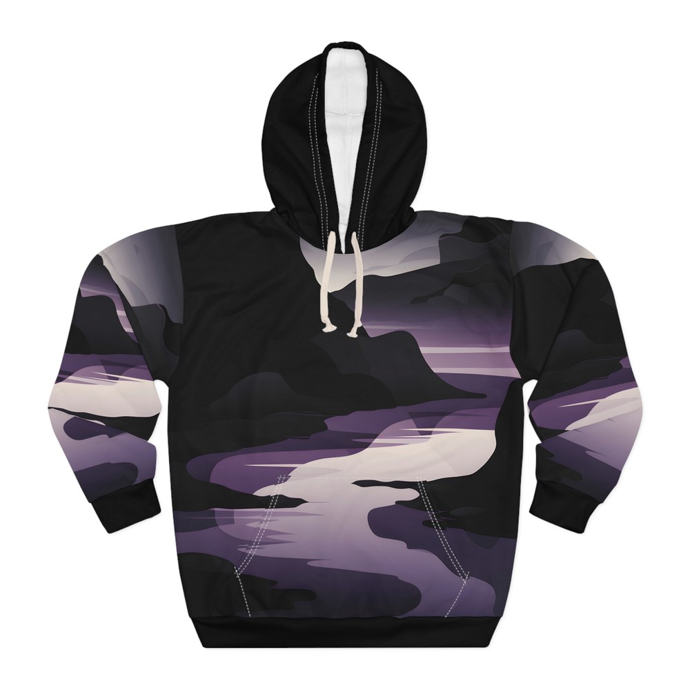 Obsidian Mist All Over Print Pullover Hoodie Perfect for Outdoor Adventures