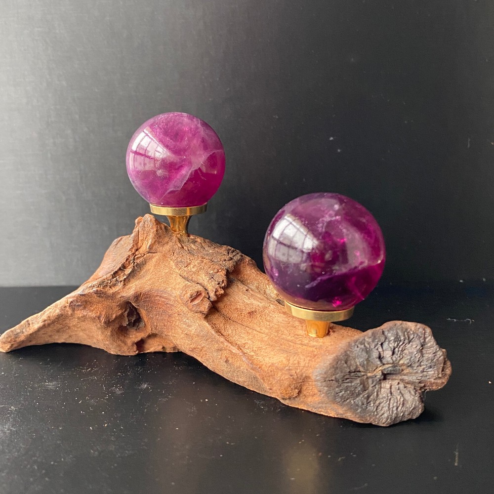 165g Natural Fluorite Ball Colorful Quartz Crystal Gemstone Healing Stone with Stand