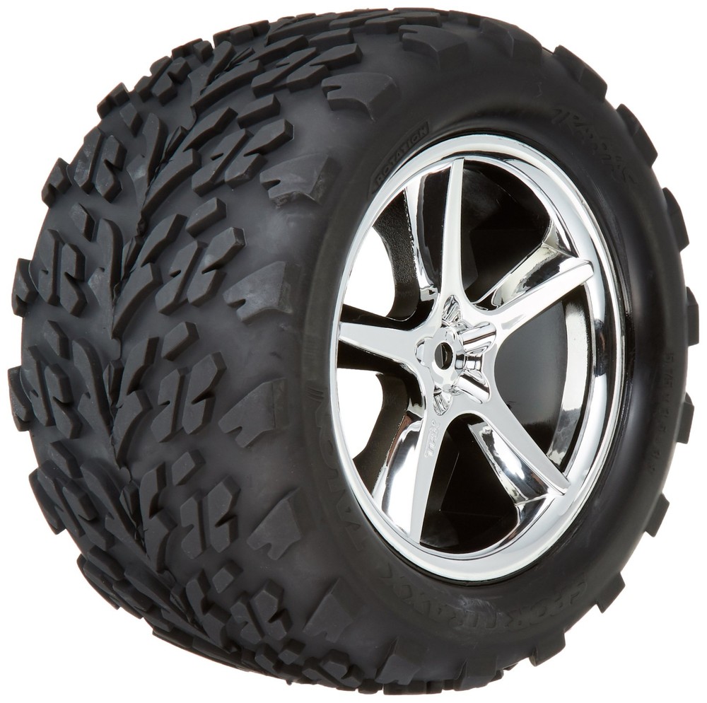 Traxxas 5374 Talon Tires Mounted Gemini Chrome Wheels for Revo, Set of 2