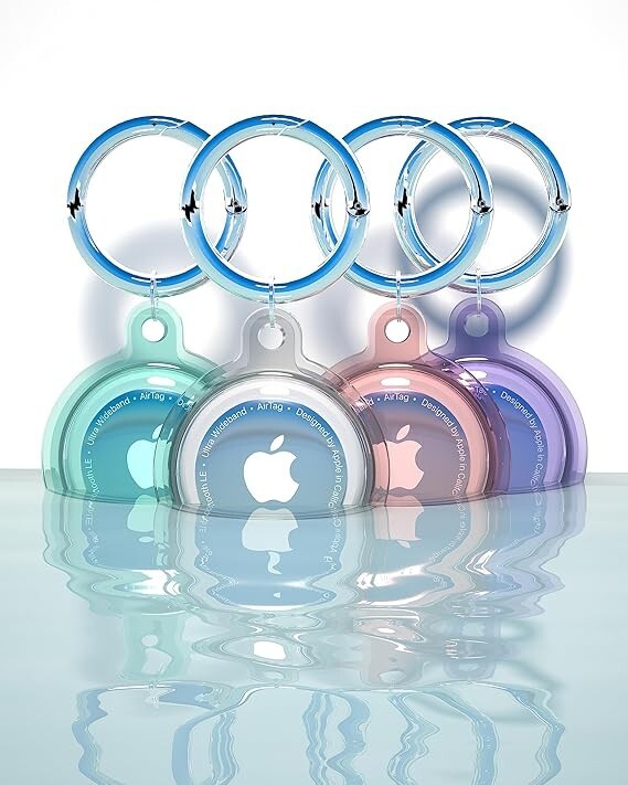 4 Pack Waterproof Airtags Keychain Case for Apple Airtag GPS Tracker