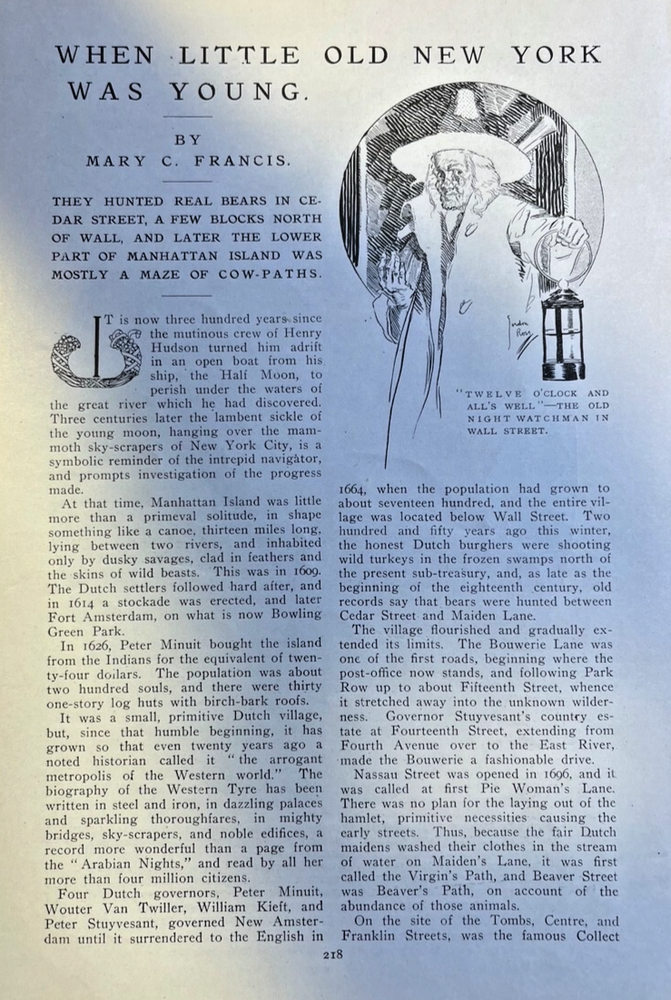 1908 Early Days in New York New Amsterdam illustrated