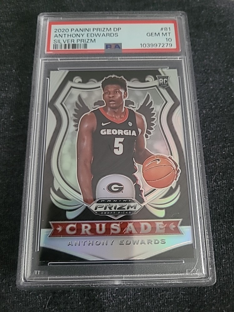 Anthony Edwards 2020 Prizm Silver Crusade PSA 10 Rookie Card GEM MINT