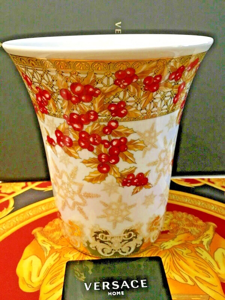Versace vase medusa gold flower pot Luxury Home Christmas GIFT ORIGINAL SALE New-image