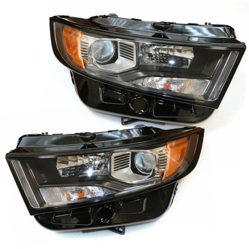 Pair Halogen Projector Headlight W/bulb For 2015 2016 2017 2018 Ford Edge