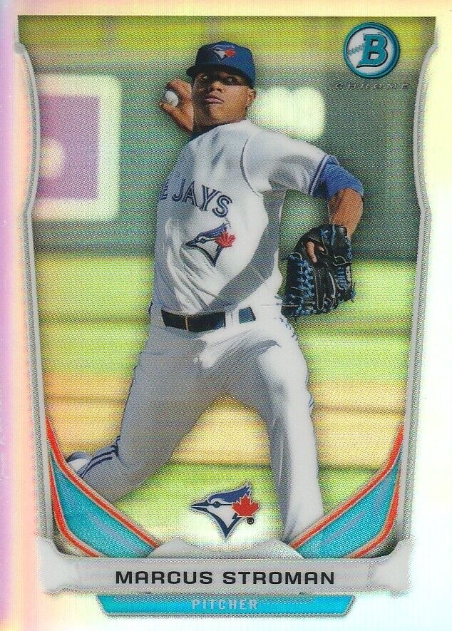2014 Bowman Chrome Marcus Stroman Top 5 Mini Refractor Card BMTBJ2