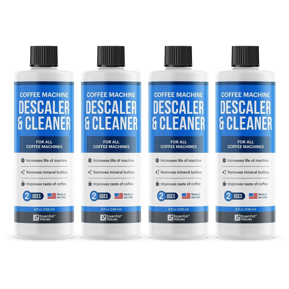 Essential Vales Descaling Solution (8 8 Fl Oz (Pack of 4), Coffee Machine