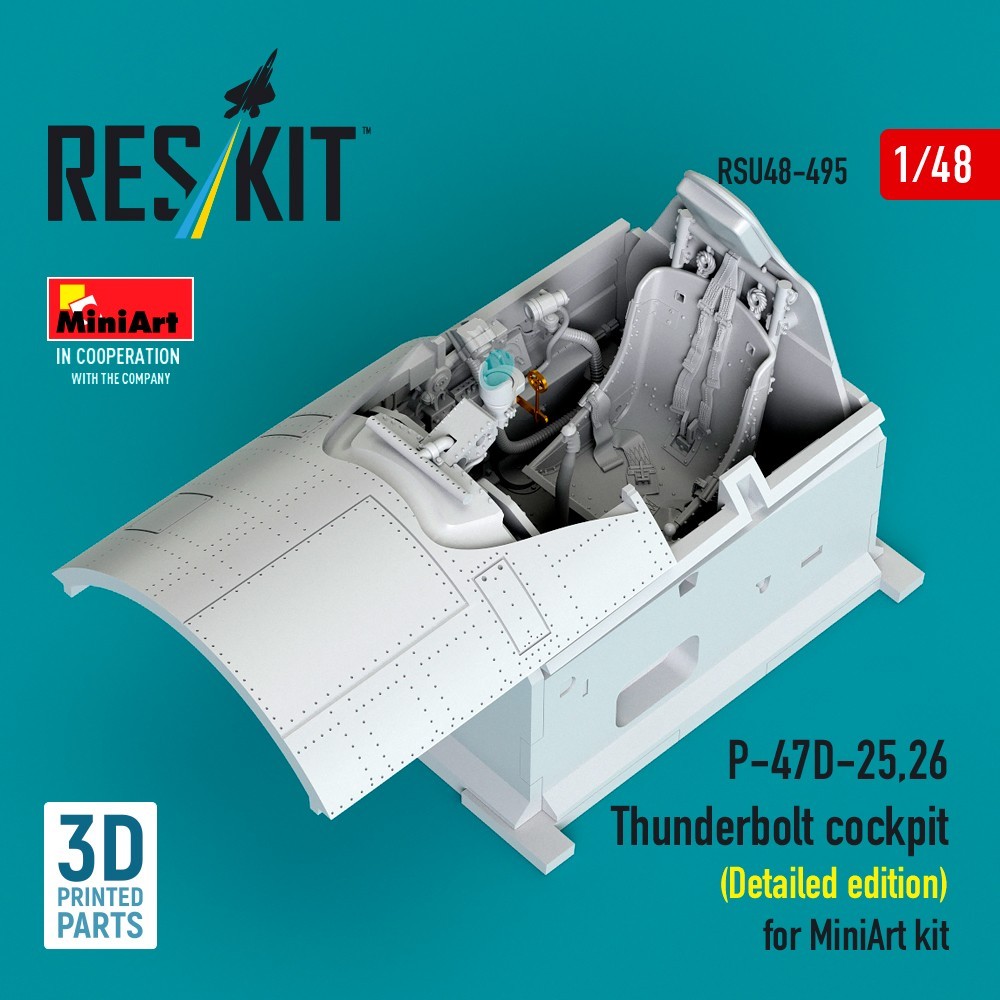 P-47D-25,26 Thunderbolt cockpit (Detailed edition) for MiniArt 1:48 RSU48-0495