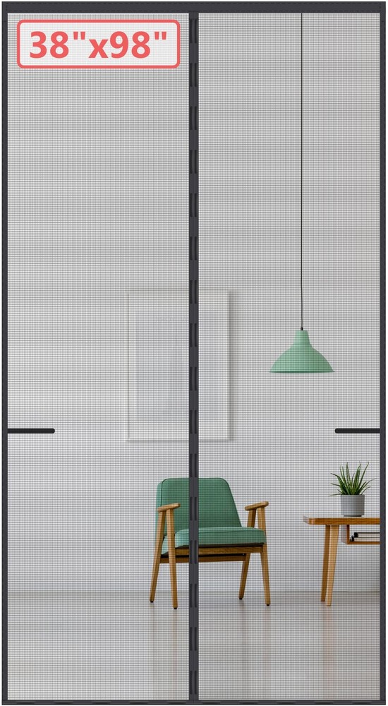 Upgraded Magnetic Screen Door for Tall Doors 38x98 with 42 Longer Stronger Magnets