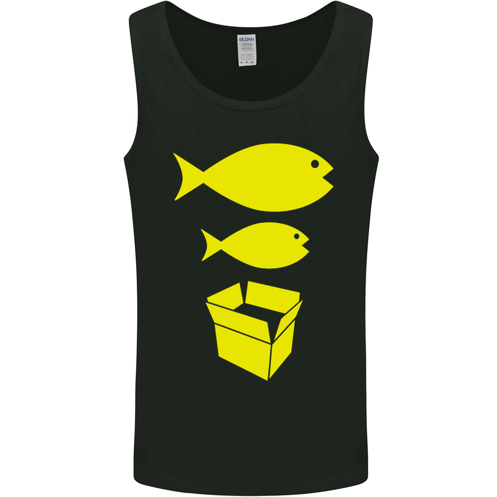 Big Fish Little Fish Cardboard Box Music Mens Vest Tank Top
