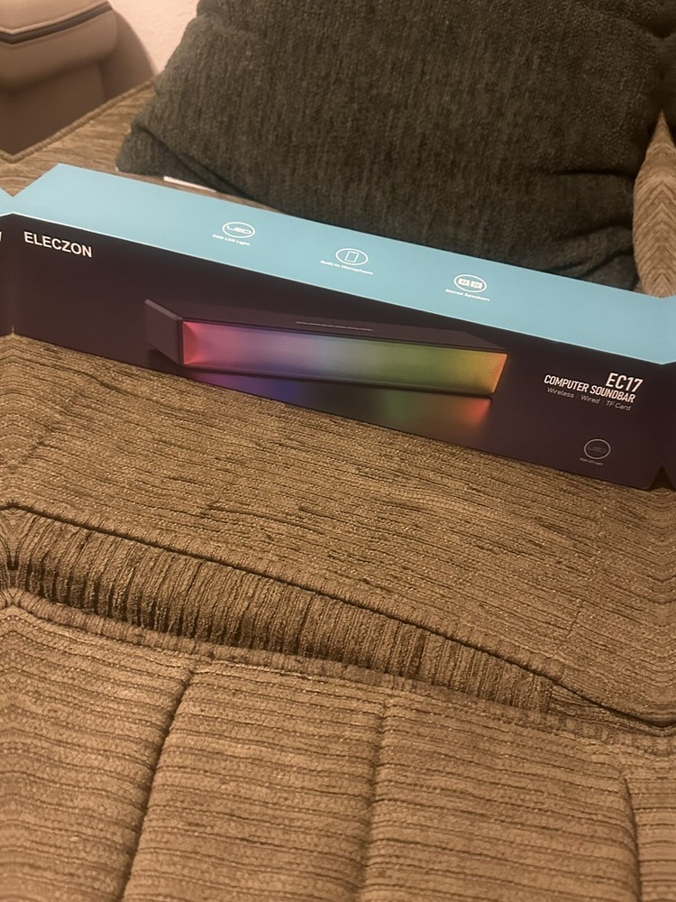 ELECZON EC 17  RGB/ LED  LIGHTS /WIRELESS COMPUTER SOUNDBAR w/ Built In  Mic