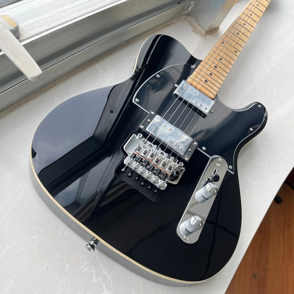 TL Black electric guitar chrome hardware HH pickups Beech wood body