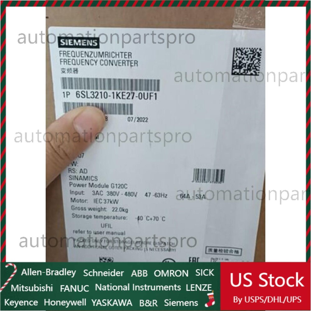 New Siemens 6SL3210-1KE27-0UF1 6SL3 210-1KE27-0UF1 SINAMICS G120C 37KW Inverter