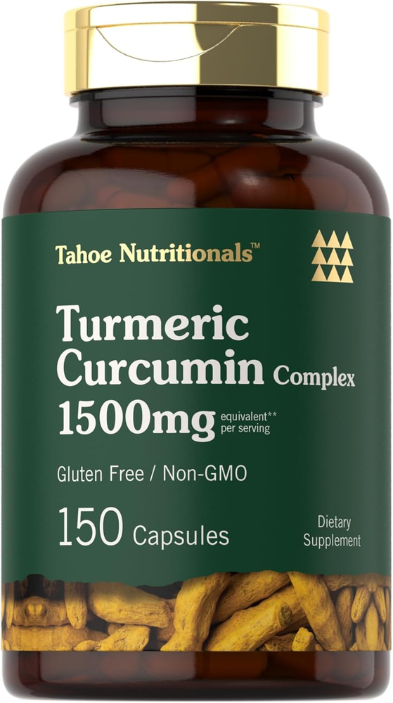 Powerful Turmeric Curcumin Supplement 1500mg with 150 Capsules by Tahoe Nutritionals