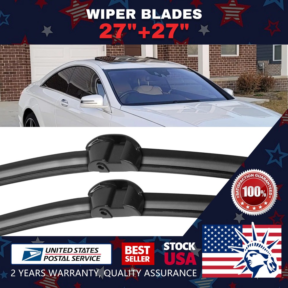 Side lock 27''+ 27'' Set Premium Bracketless Windshield Wiper Blades All Season
