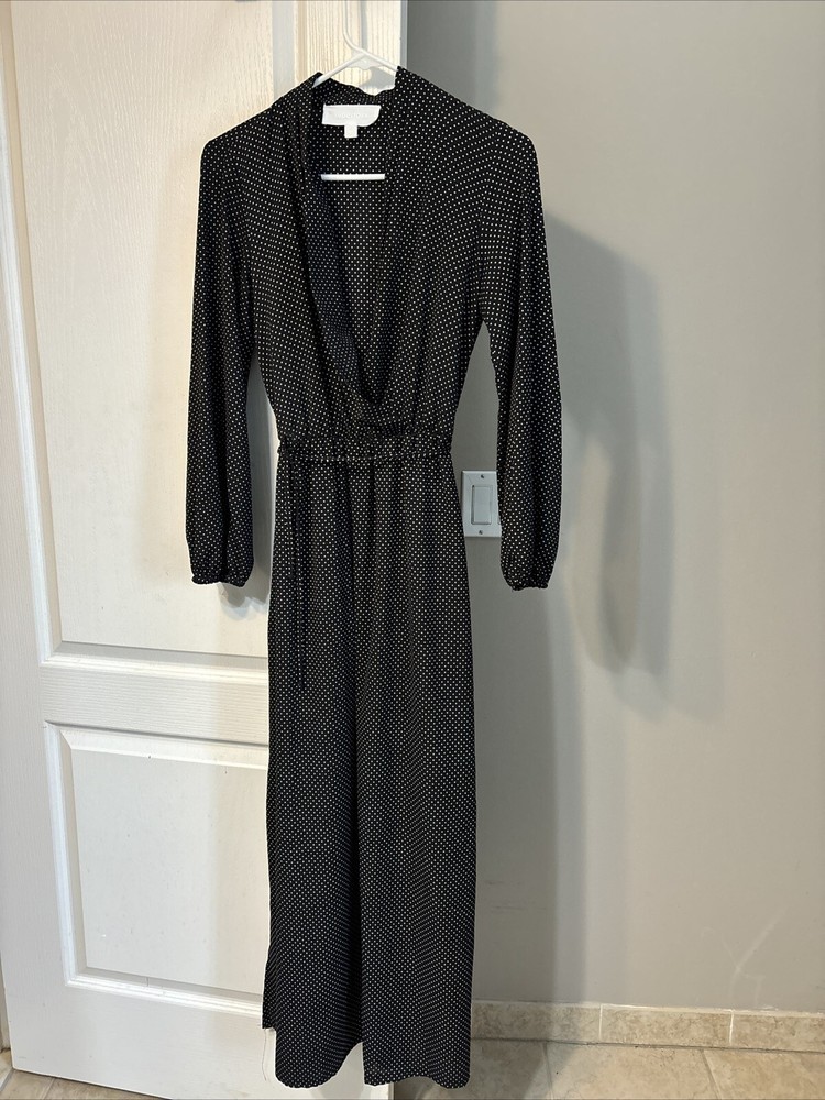 Superfoxx Polka Dot Maxi Dress Black White Size XS