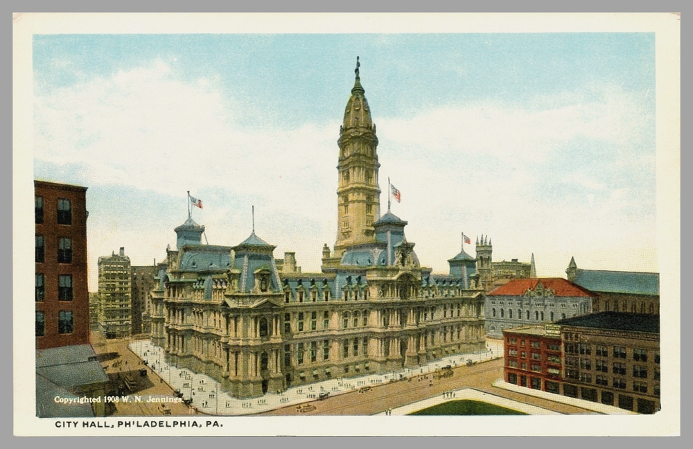 City Hall Philadelphia Pennsylvania DB c1908 Aerial View UNP Vintage Postcard