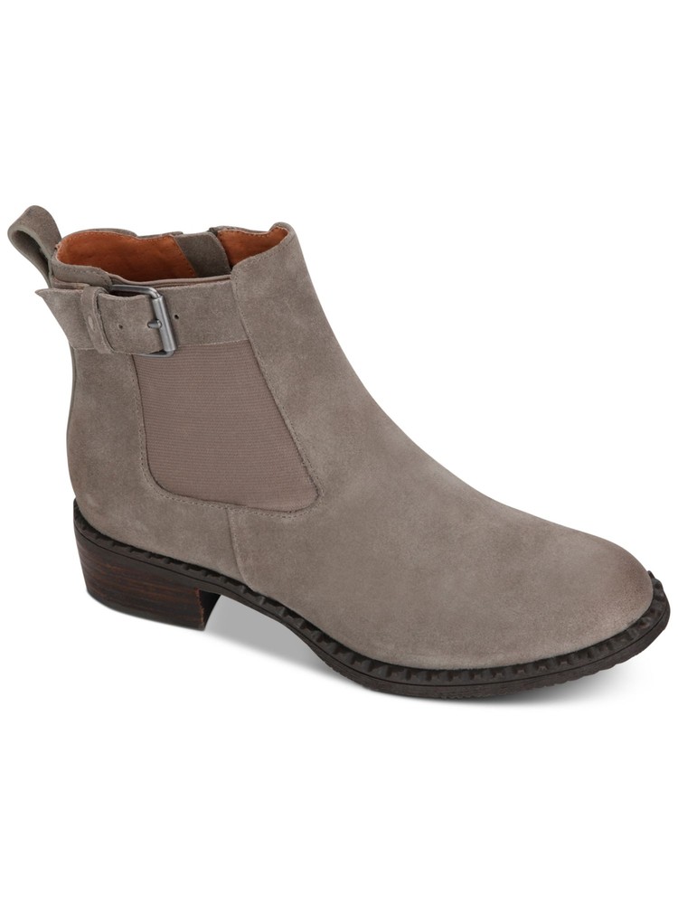 GENTLE SOULS Womens Gray Goring Best Chelsea Round Toe Block Heel Booties 6.5 M