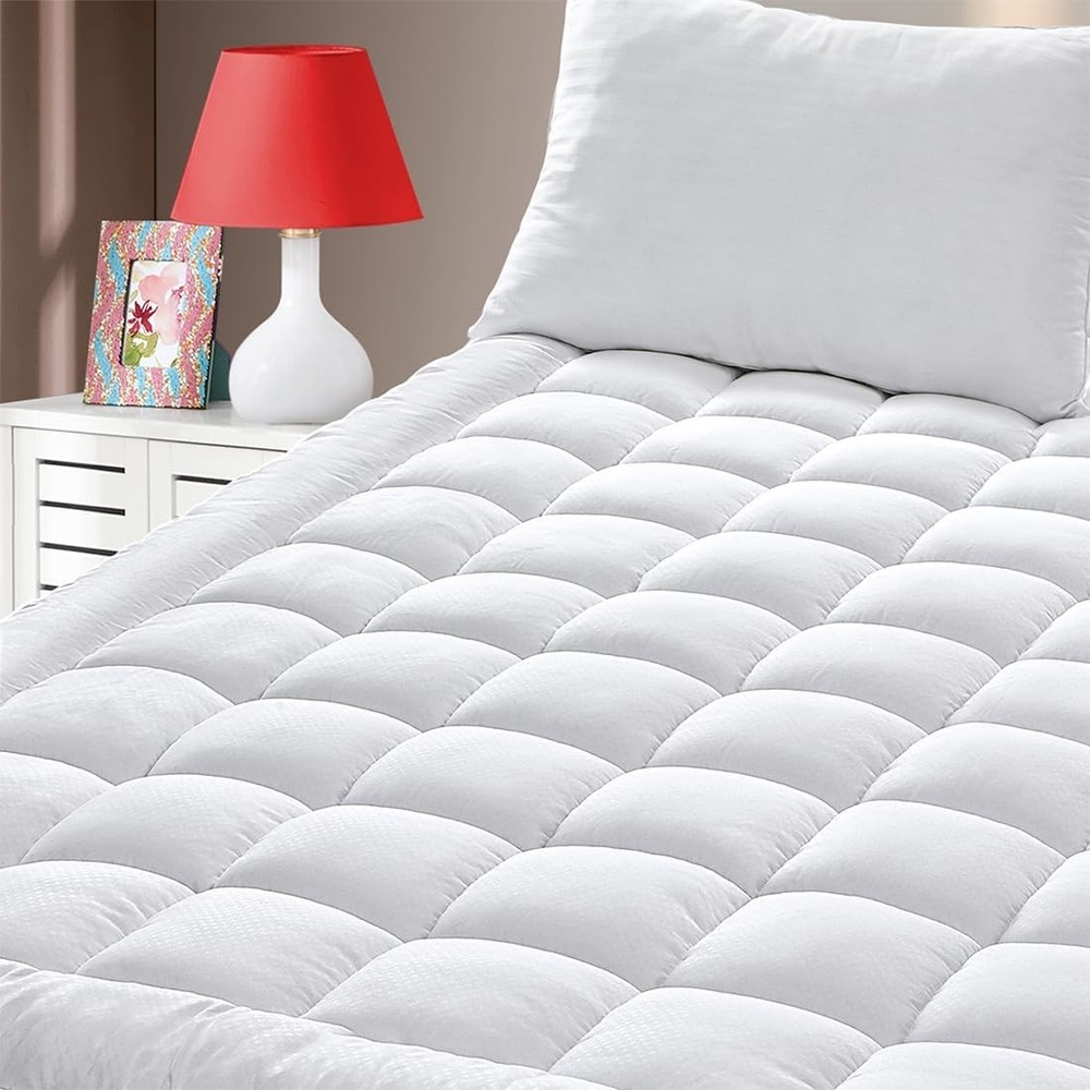 King Size Quilted Fitted Mattress Pad Cover W/ Deep Pocket Fitted 8