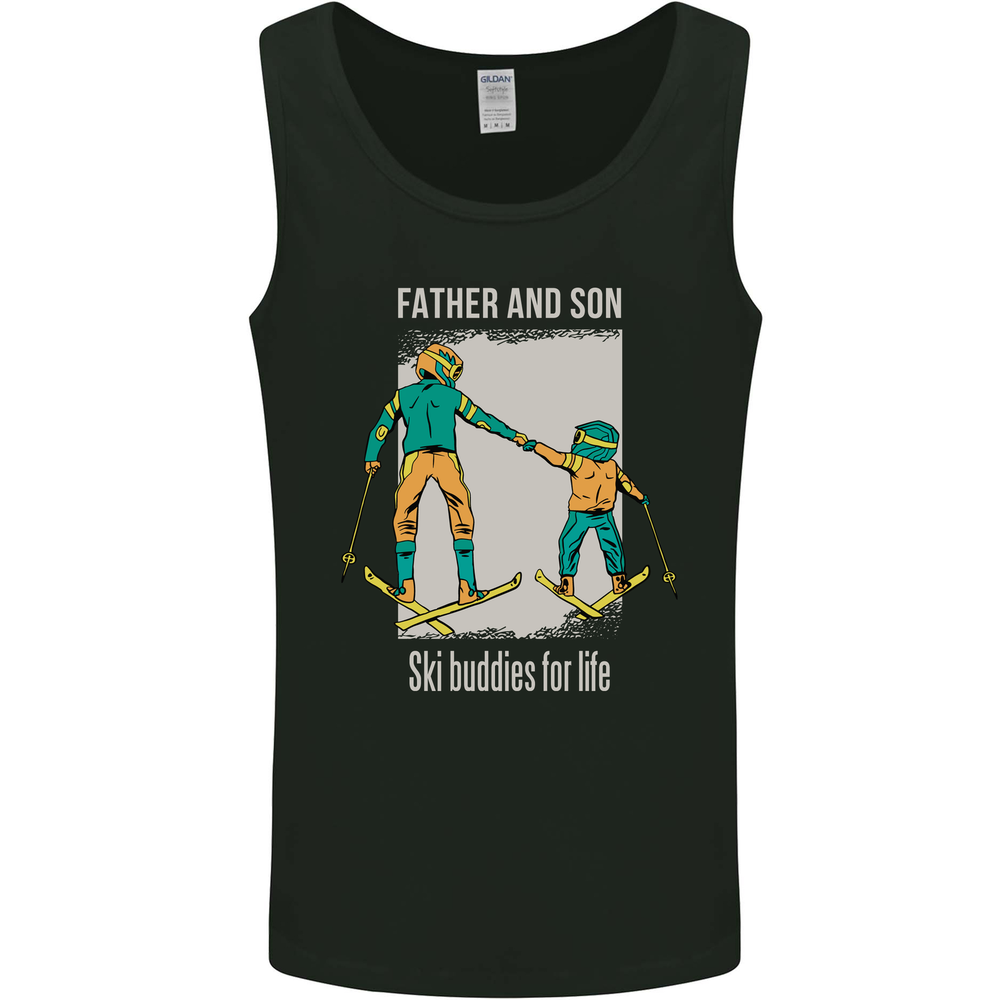 Skiing Father & Son Ski Buddies Fathers Day Mens Vest Tank Top