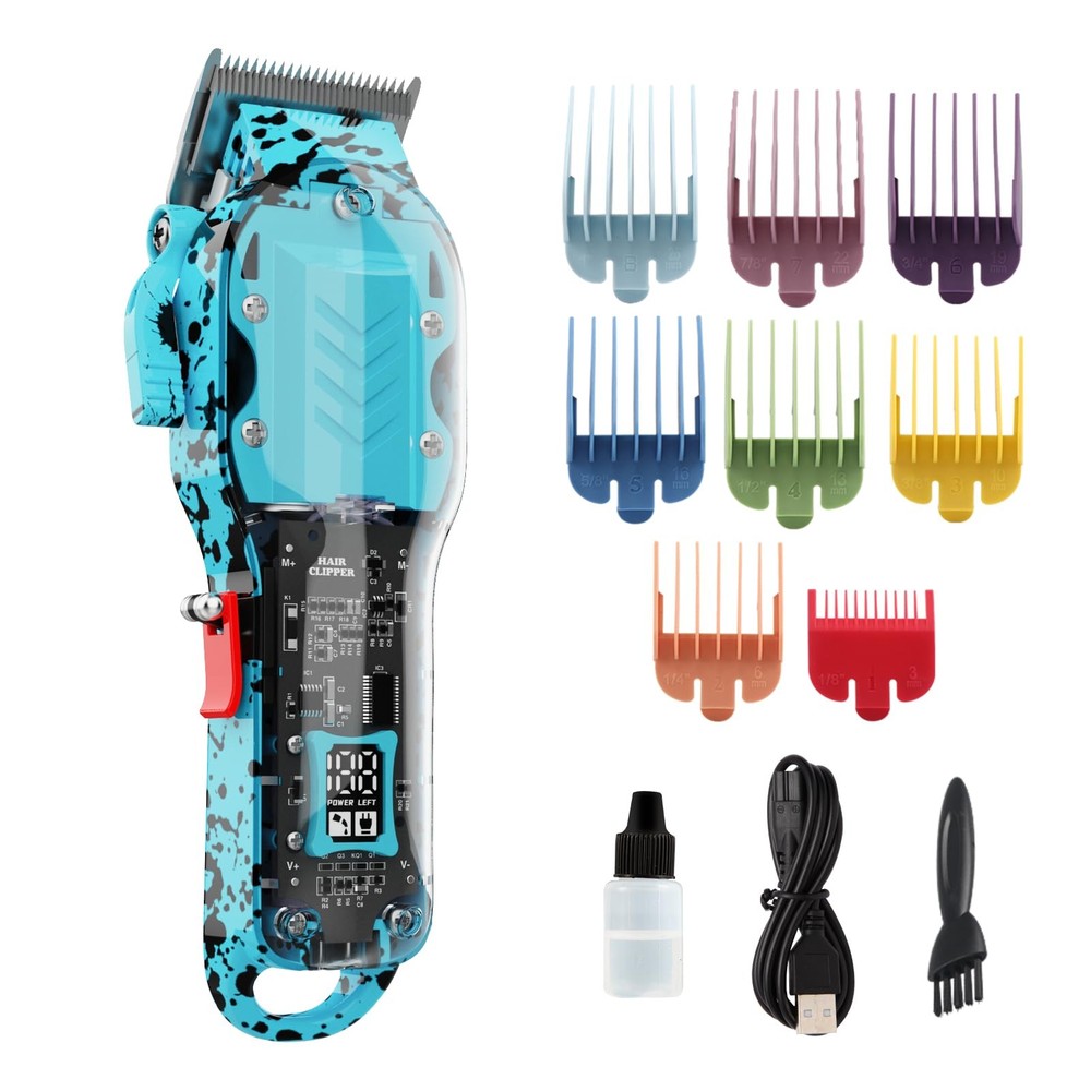 Tuanchuanrp Professional Hair Clippers for Men, Cordless Barber kit Blue