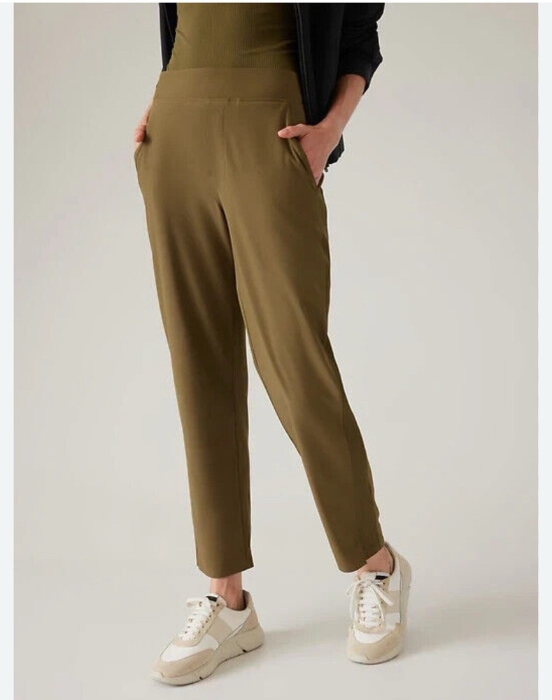 Athleta Brooklyn Mid Rise Ankle Pant in Acacia Olive Size 12
