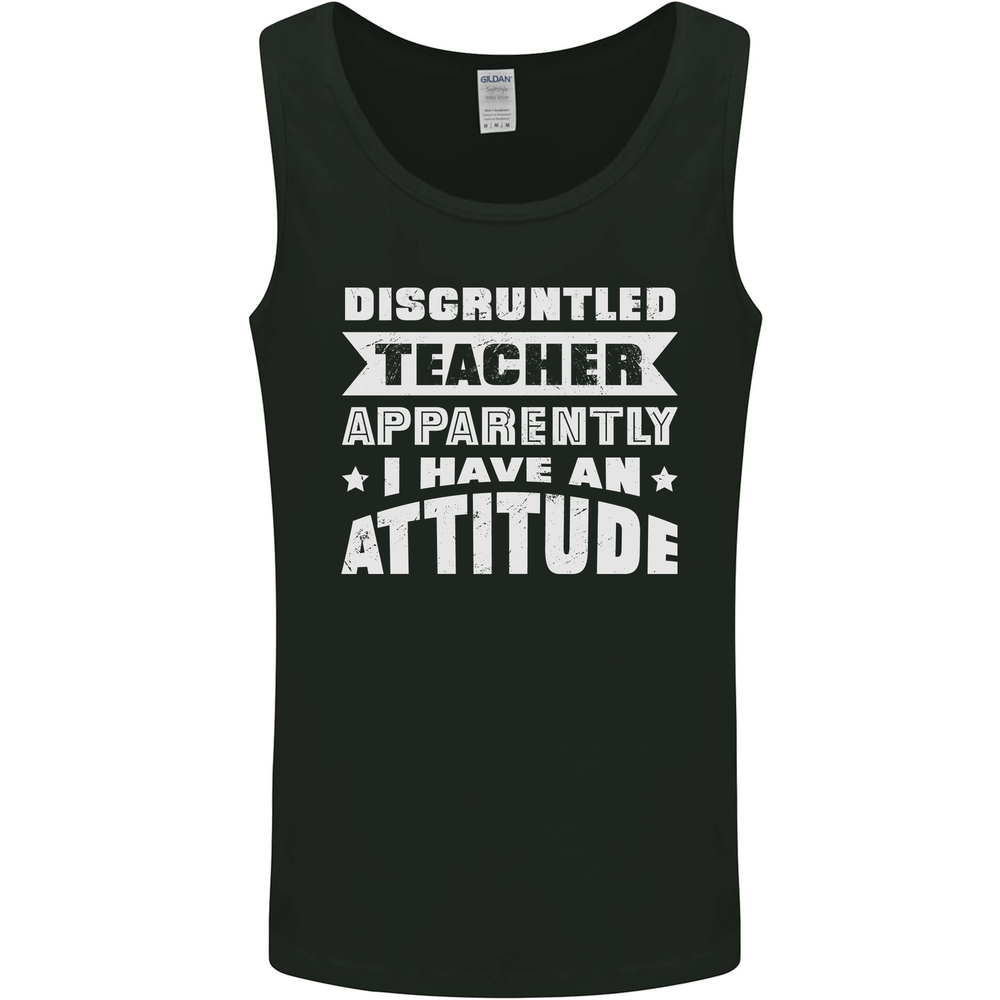 Teacher Attitude Funny Teaching Maths English Mens Vest Tank Top