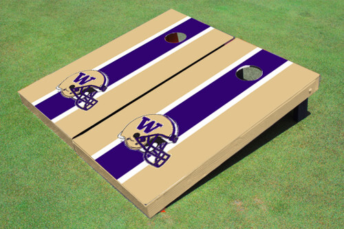 UW Huskies Purple & Gold Striped Cornhole Board Set