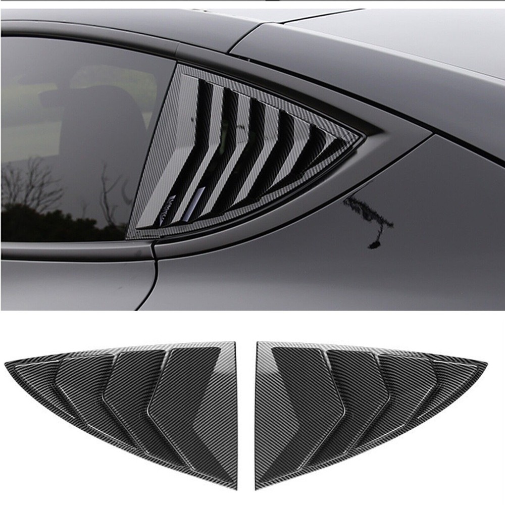 Tesla Model Y 2020-2022 Black Rear Side Window Louver Cover Trim