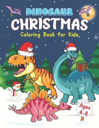 Dinosaur Christmas Coloring Book for Kids Ages 4-8: Stocking Stuffers for Boys
