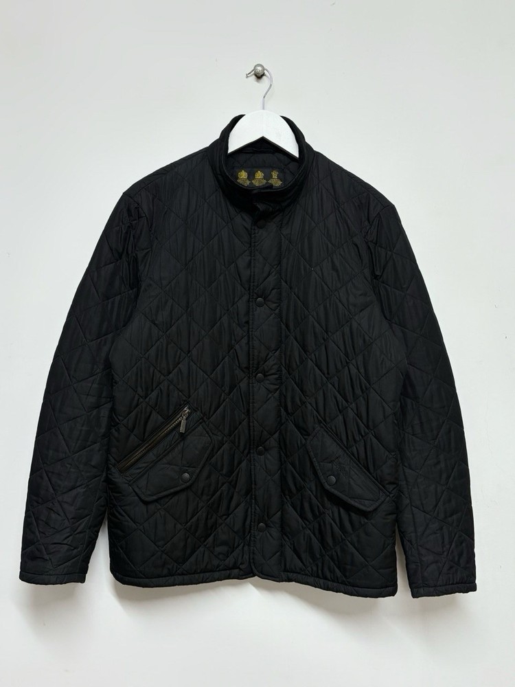 Barbour Chelsea Sports Quilt Quilted Black Jacket Size Small Men’s Full-Zip Coat