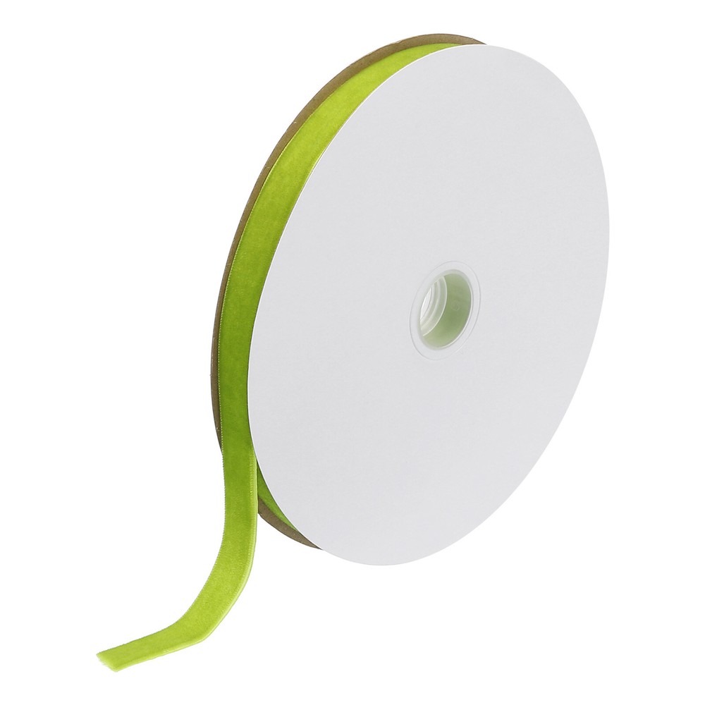 Velvet Ribbon 5/8 Inch x 25 Yard Spool Silky Velvet Fabric Fresh Green