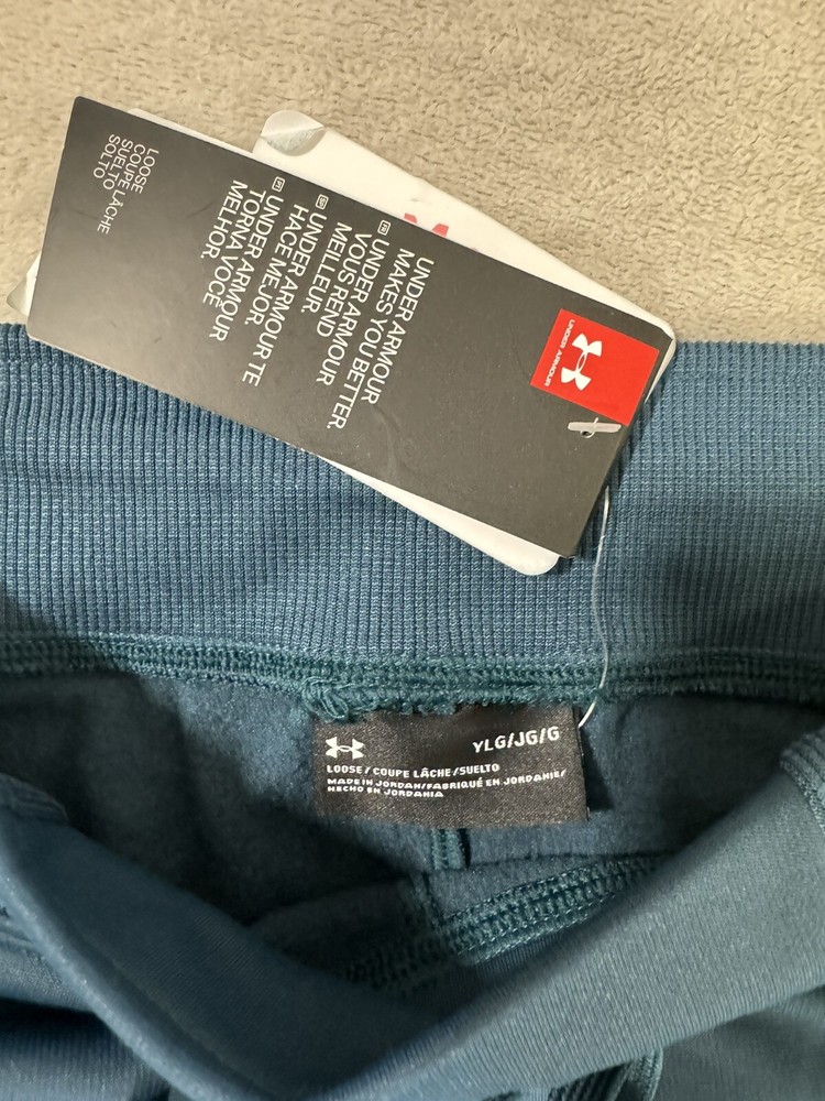 Under Armour Pants Girls Youth Size XL Blue Logo Pockets Fleece