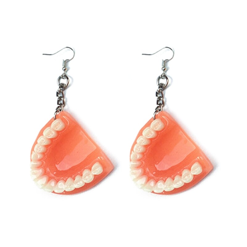 Funny Dental Teeth Drop Earrings Jewelry Charm for Humorous Style