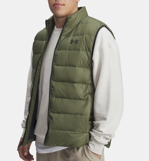 Under Armour Men LG Storm Legend Down Puffer Vest Green Water Resistant NWT