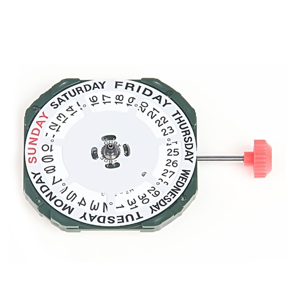 Miyota 2350 Quartz Watch Movement Replacement with Date at 3 and Wide Day at 12