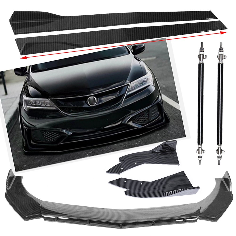 Carbon Fiber For Acura ILX 2013-2022 Front Bumper Lip Splitter Side Skirt Bod