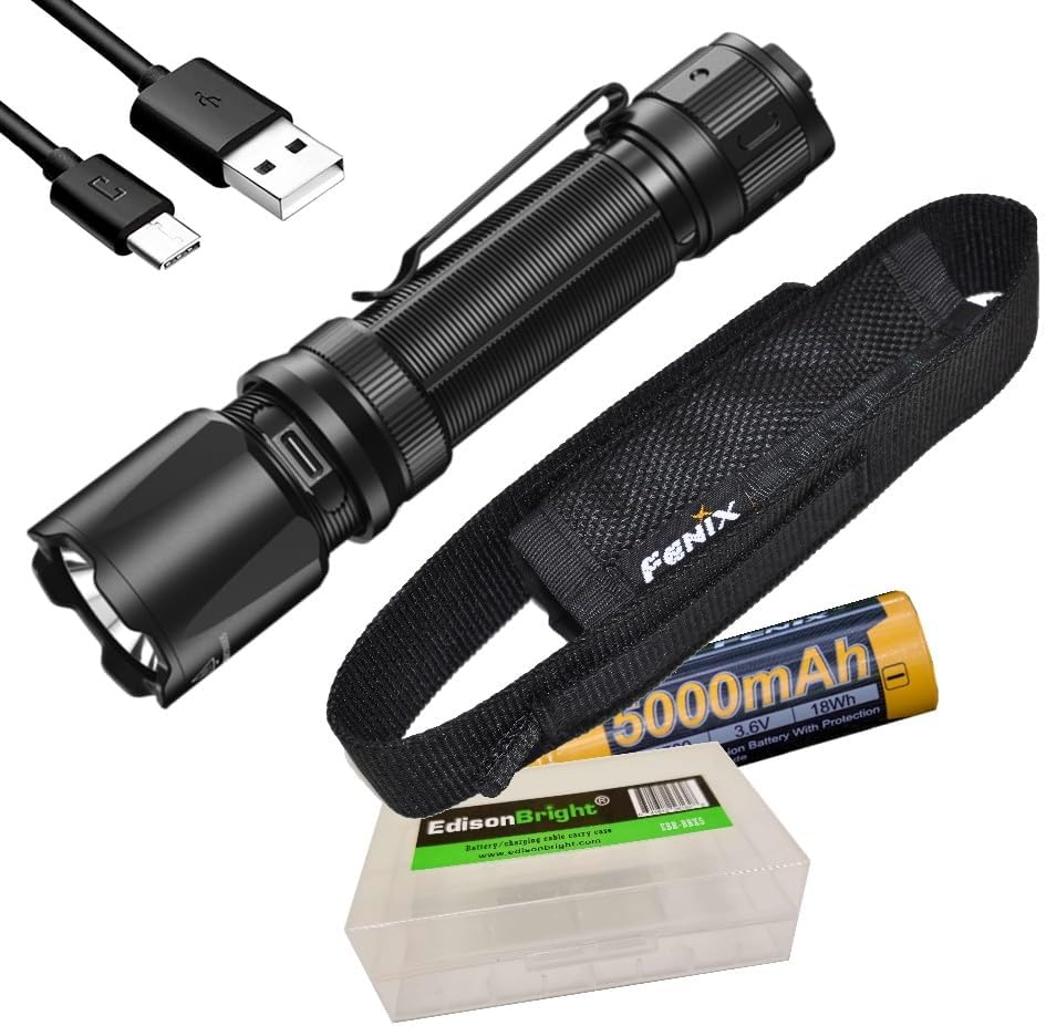 TK20R V2 Rechargeable 3000 Lumen LED Tactical Flashlight With, 5000Mah Rechargea