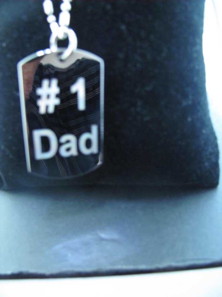 FATHERS  DAY SPECIAL TWO SIDE ENGRAVED TAG WITH MESSAGE TO #1 DAD-image