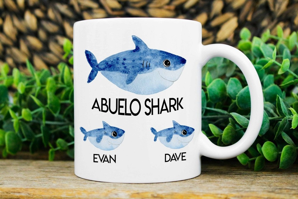 Abuelo Mug Abuelo Shark Mug Christmas Gift For Abuelo Custom Abuelo Mug Abuelo