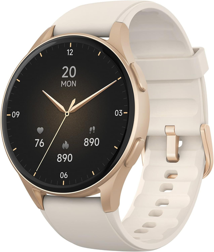 43mm Gold Smartwatch with Alexa GPS VO2 Max HRV Blood Oxygen Sleep Tracking