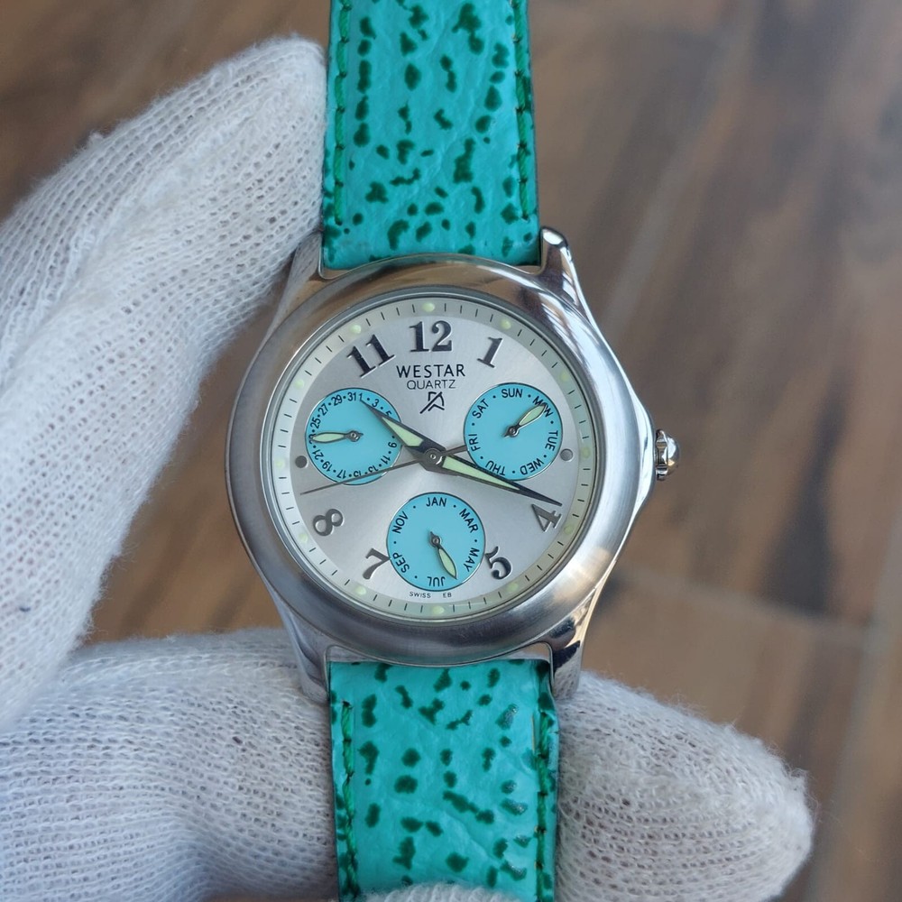 Vintage Swiss Made Westar Chronograph Quartz Men's Watch With Day/Date 35MM Dial