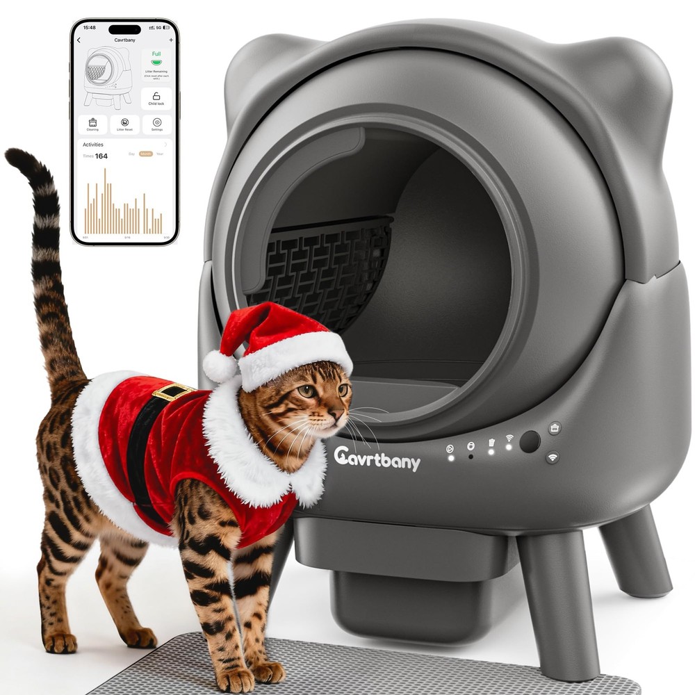 Cavrtbany Automatic Litter Box, Self Cleaning Litter Box, Cat Robot for Multi...
