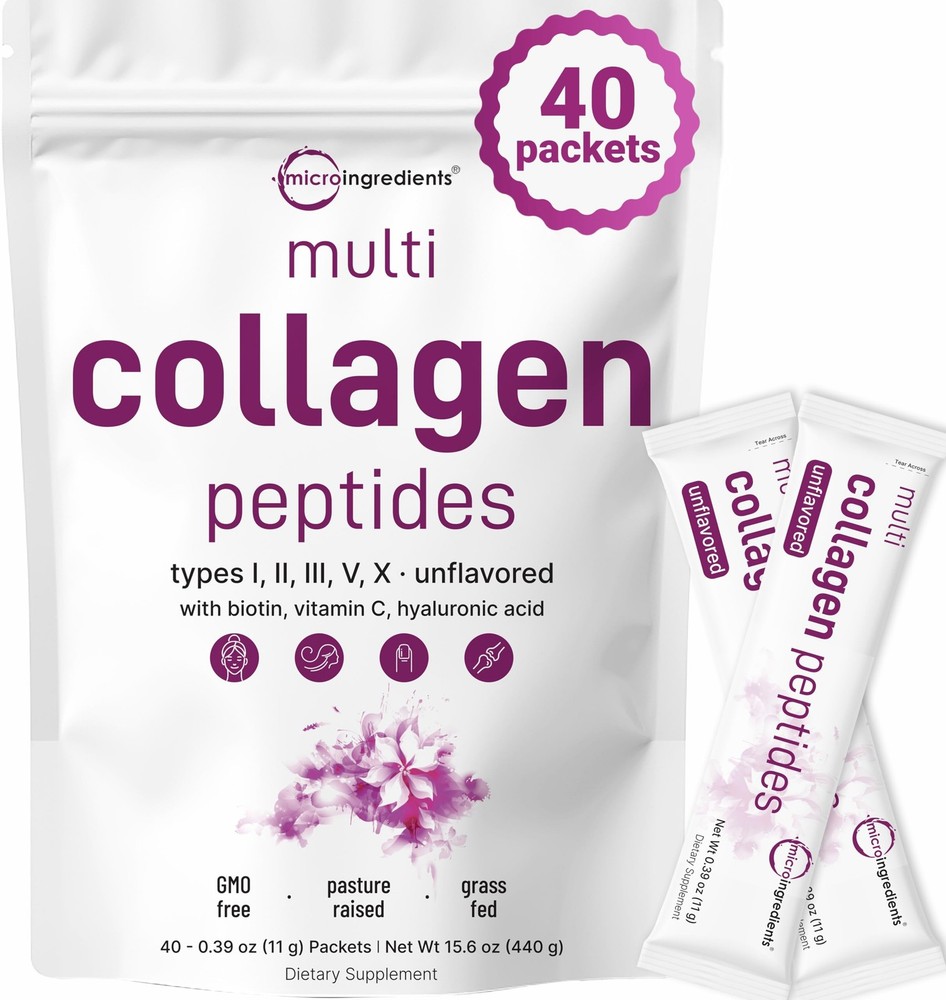 Multi Collagen Peptides Powder 40 Packs for Hair Skin Nails Support