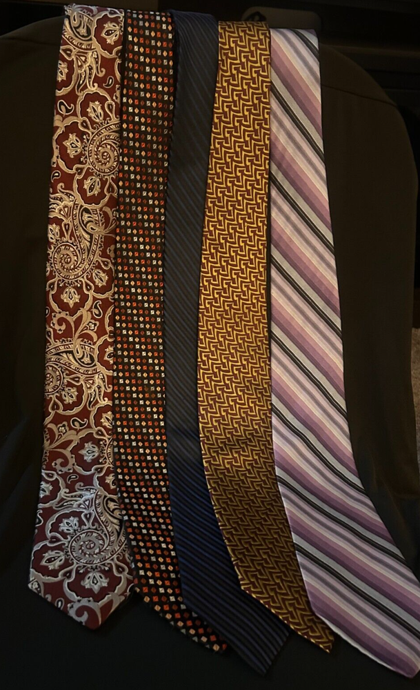 5-assorted ties (k) Calvin Kline, Alfani, Van Heusen, etc