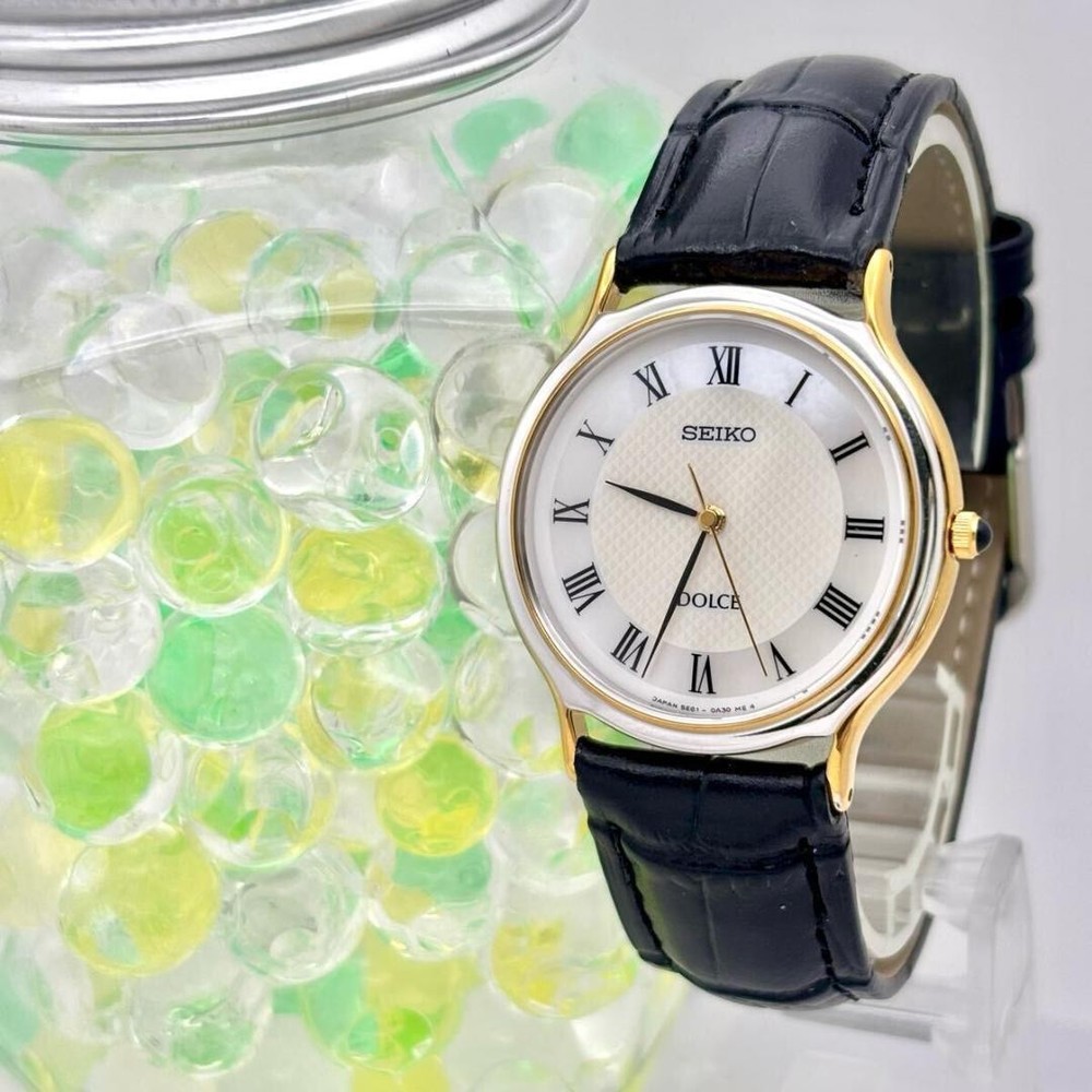 Seiko Dolce Men's Watch with Battery and Shell Belt