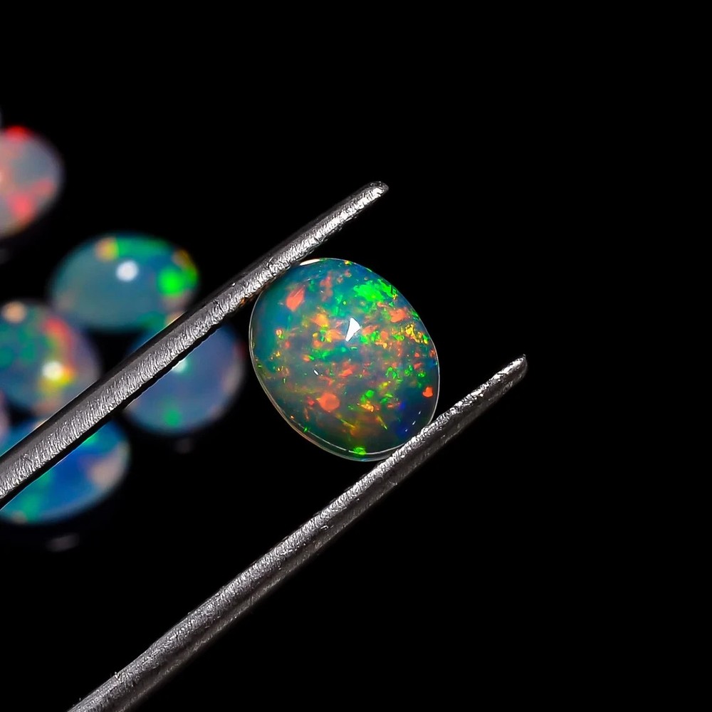 Natural Opal Cabochon Fire White Ethiopian Opal Oval Shape For Making Jewelry