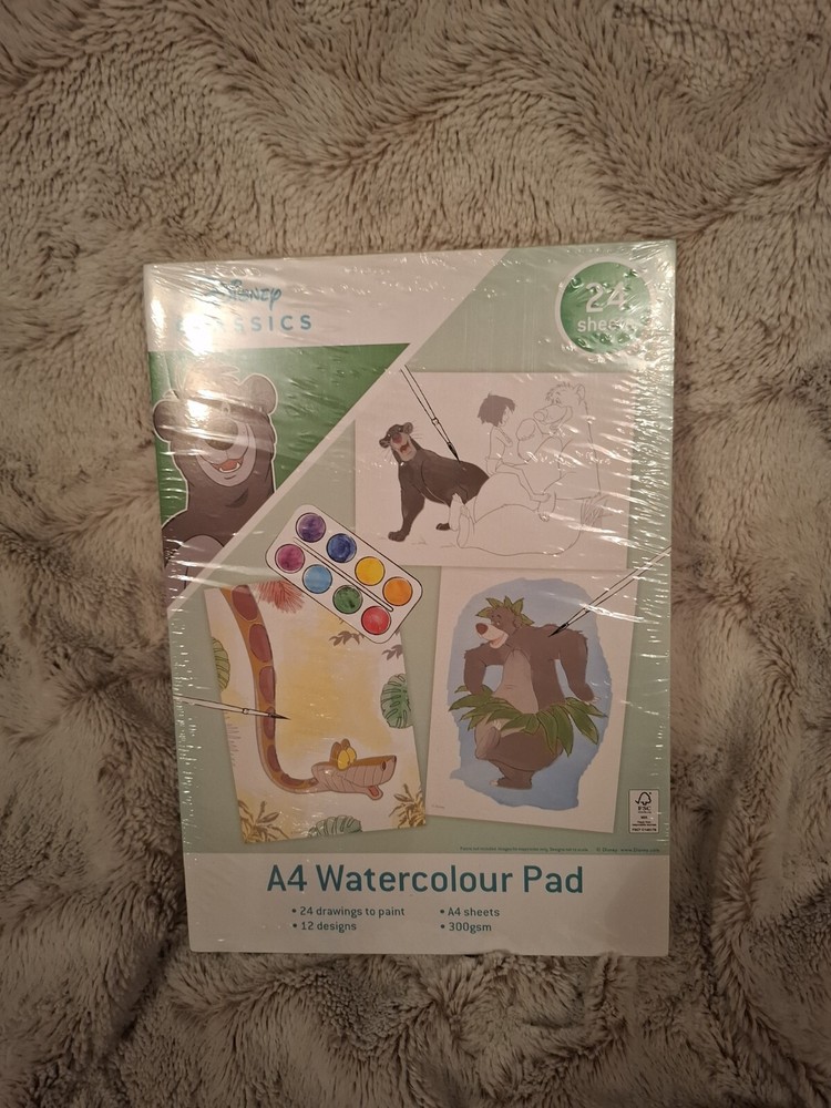 New Sealed   Disney  The Jungle Book  A4 Watercolour  Pad     24 Sheets