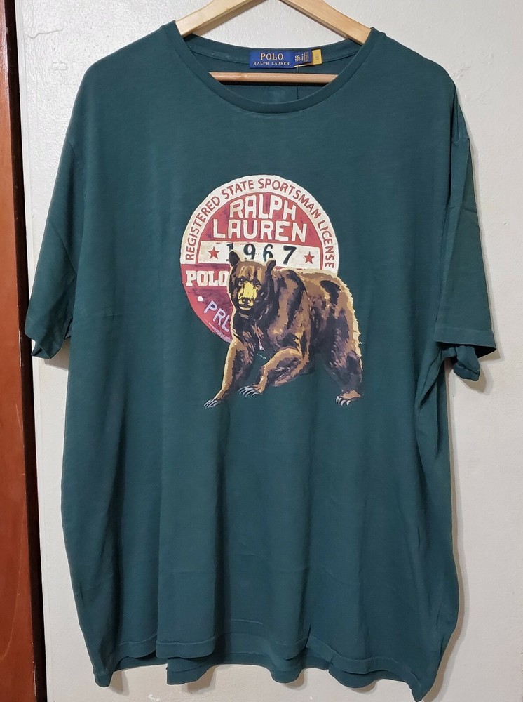 Polo Ralph Lauren Sportsman Grizzly Bear Country Outdoors tee size large