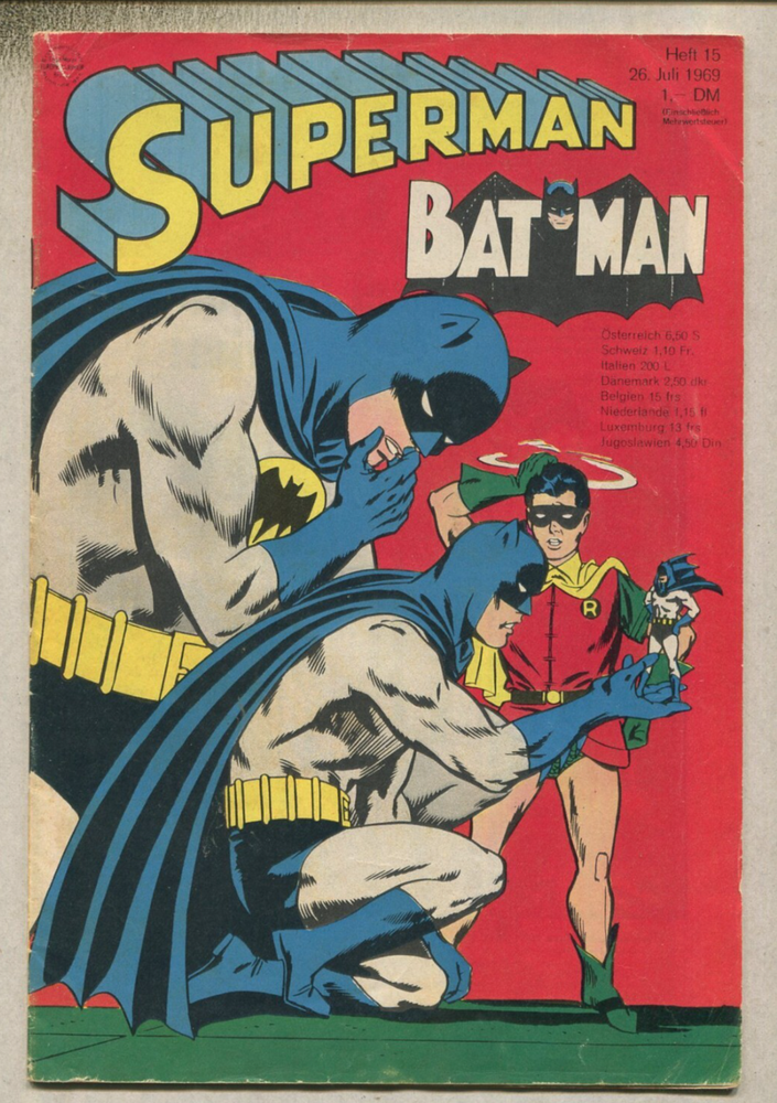 Superman Batman 15 VG FN 1969 German Edition D3 Comic